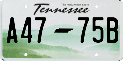 TN license plate A4775B