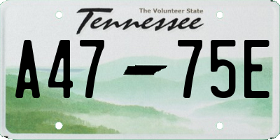 TN license plate A4775E