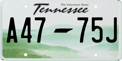TN license plate A4775J