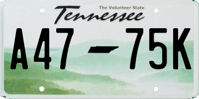 TN license plate A4775K