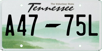 TN license plate A4775L