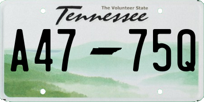 TN license plate A4775Q