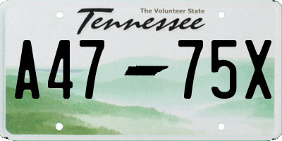 TN license plate A4775X