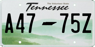 TN license plate A4775Z