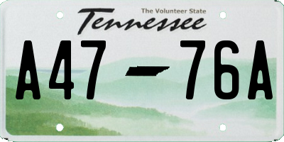 TN license plate A4776A