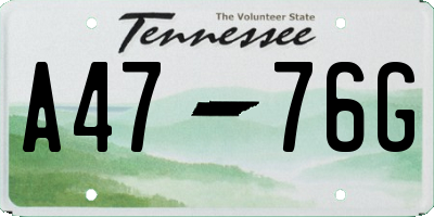 TN license plate A4776G