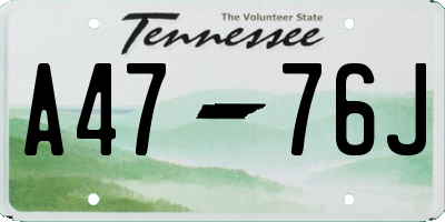TN license plate A4776J
