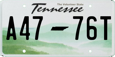 TN license plate A4776T