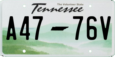TN license plate A4776V