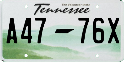 TN license plate A4776X