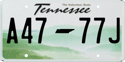 TN license plate A4777J