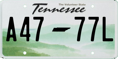 TN license plate A4777L