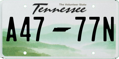 TN license plate A4777N