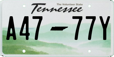 TN license plate A4777Y