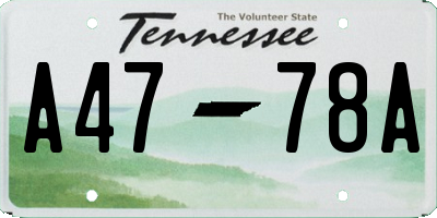 TN license plate A4778A