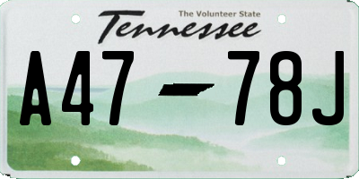 TN license plate A4778J