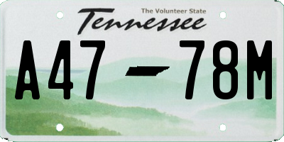 TN license plate A4778M
