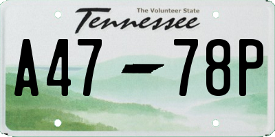 TN license plate A4778P