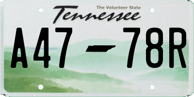 TN license plate A4778R