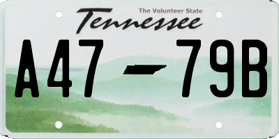 TN license plate A4779B