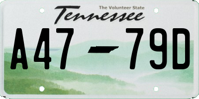 TN license plate A4779D