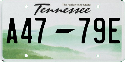 TN license plate A4779E