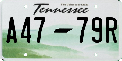 TN license plate A4779R