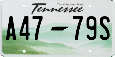 TN license plate A4779S