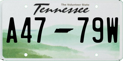TN license plate A4779W