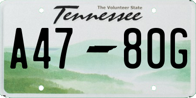 TN license plate A4780G