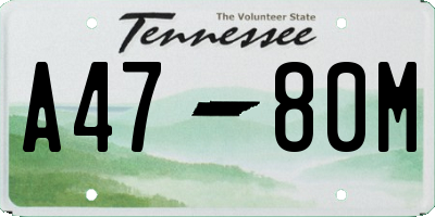 TN license plate A4780M