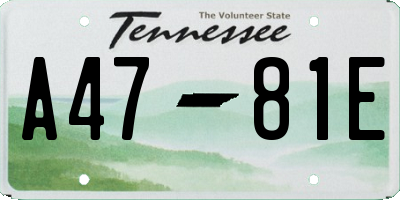 TN license plate A4781E