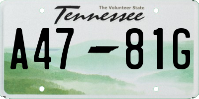 TN license plate A4781G