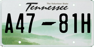 TN license plate A4781H