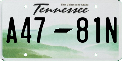 TN license plate A4781N