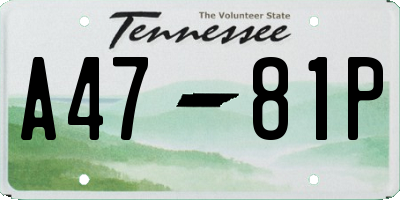 TN license plate A4781P