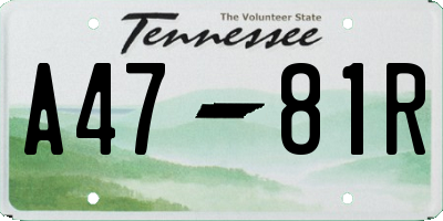 TN license plate A4781R