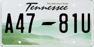 TN license plate A4781U