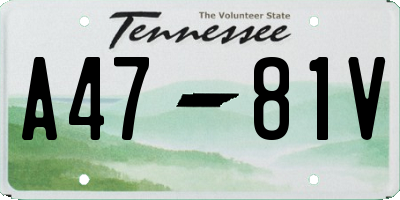 TN license plate A4781V