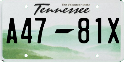TN license plate A4781X