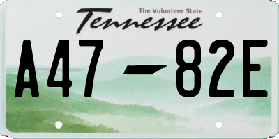 TN license plate A4782E