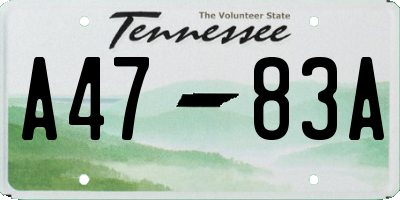 TN license plate A4783A