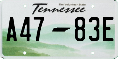 TN license plate A4783E