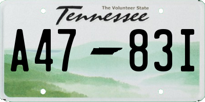 TN license plate A4783I