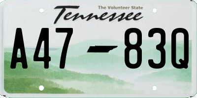 TN license plate A4783Q