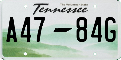 TN license plate A4784G