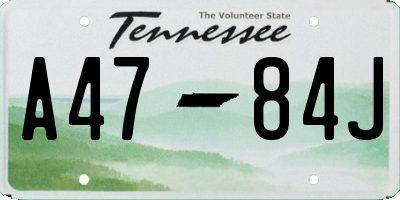 TN license plate A4784J