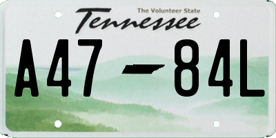 TN license plate A4784L