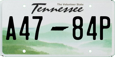 TN license plate A4784P