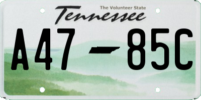 TN license plate A4785C